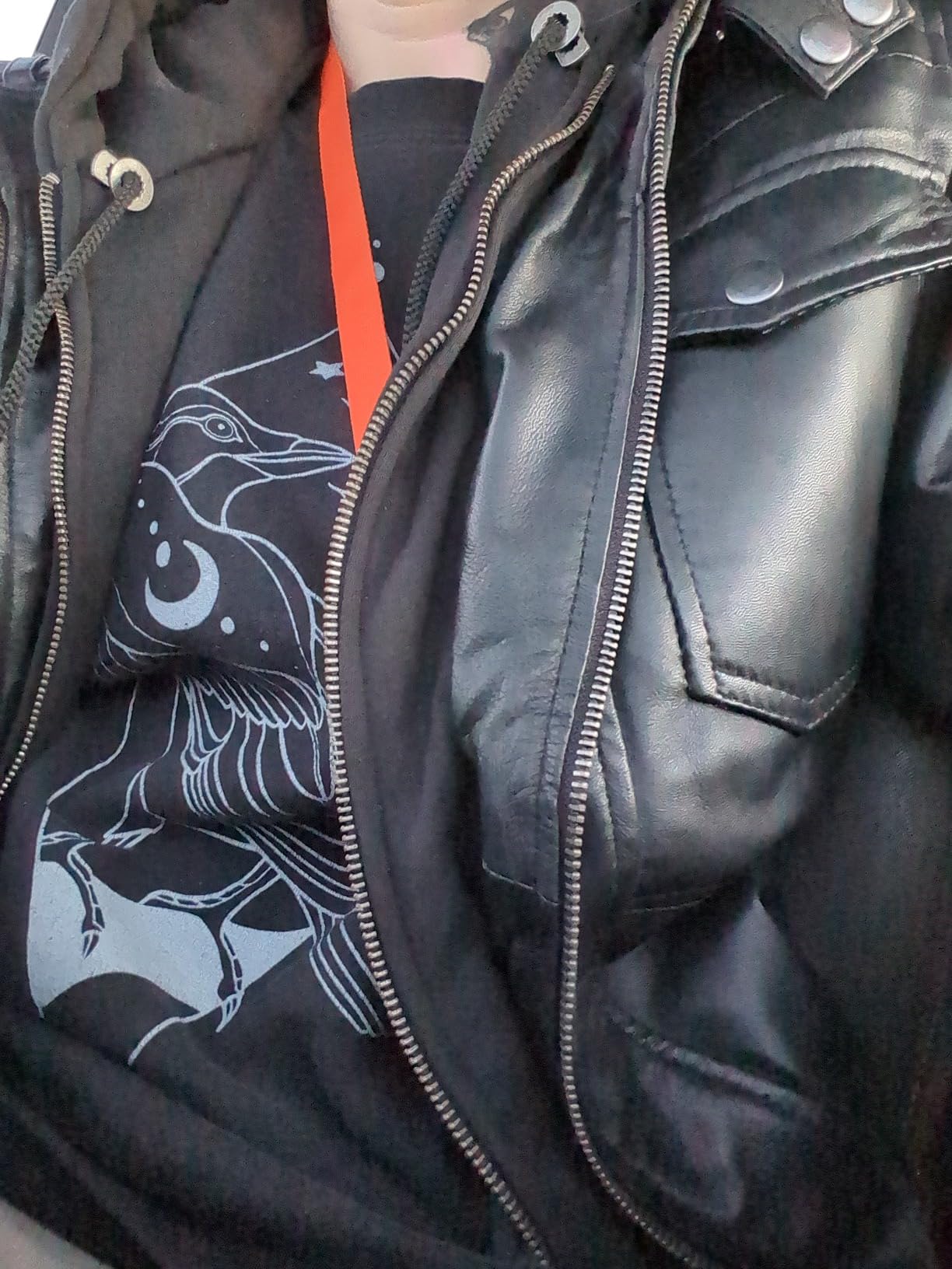 Blingsoul Mens Hooded Leather Jacket with Removable Hood, Biker Style Real Bomber Leather Jacket Men Wind Resistant Outerwear customer photo 1