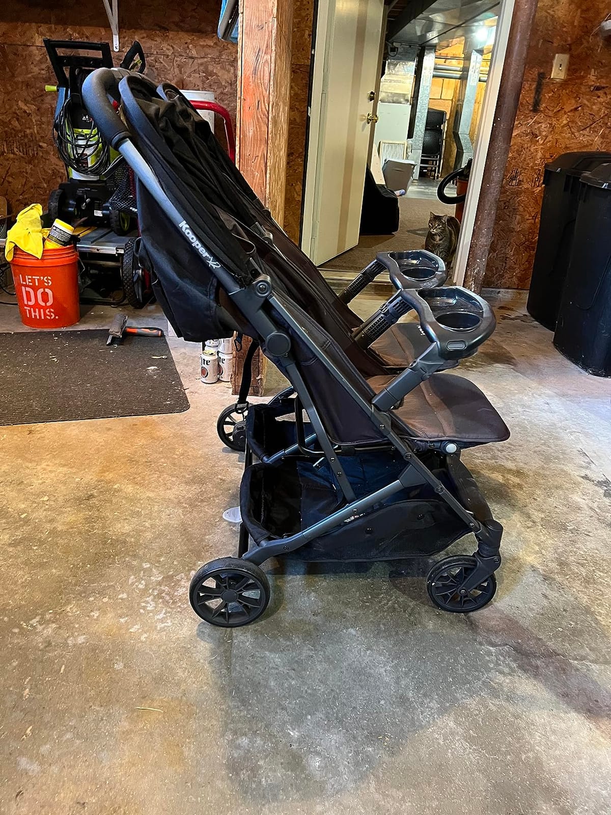 Joovy Kooper X2 Side-by-Side Double Stroller Featuring Dual Snack Trays, One-Handed Fold, Multi-Position Reclining Seats, Adjustable Leg Rests, and 2 Zippered Pockets for Storage, Forged Iron | Side-by-Side Seats, Adjustable Leg Rests, Big Wheels for Smooth Ride, Snack Trays, Storage Pockets, Easy One-Handed Fold customer photo 1