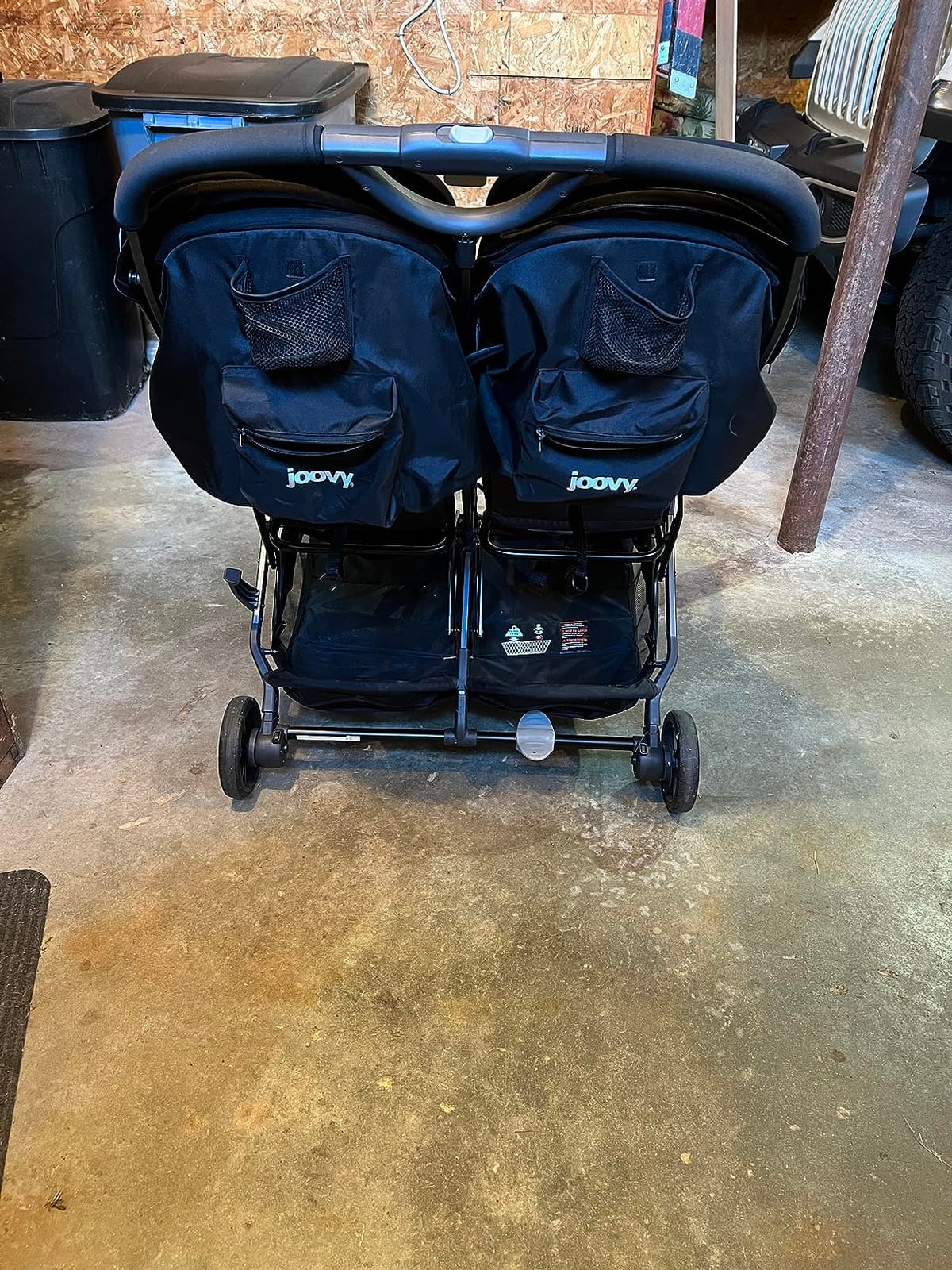 Joovy Kooper X2 Side-by-Side Double Stroller Featuring Dual Snack Trays, One-Handed Fold, Multi-Position Reclining Seats, Adjustable Leg Rests, and 2 Zippered Pockets for Storage, Forged Iron | Side-by-Side Seats, Adjustable Leg Rests, Big Wheels for Smooth Ride, Snack Trays, Storage Pockets, Easy One-Handed Fold customer photo 2