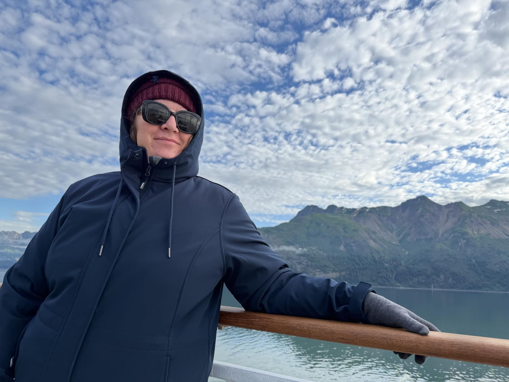 Outdoor Ventures Women's Lightweight Waterproof Fleece Lined Hooded Softshell Rain Jacket, Warm Windbreaker Long Coat customer photo 2