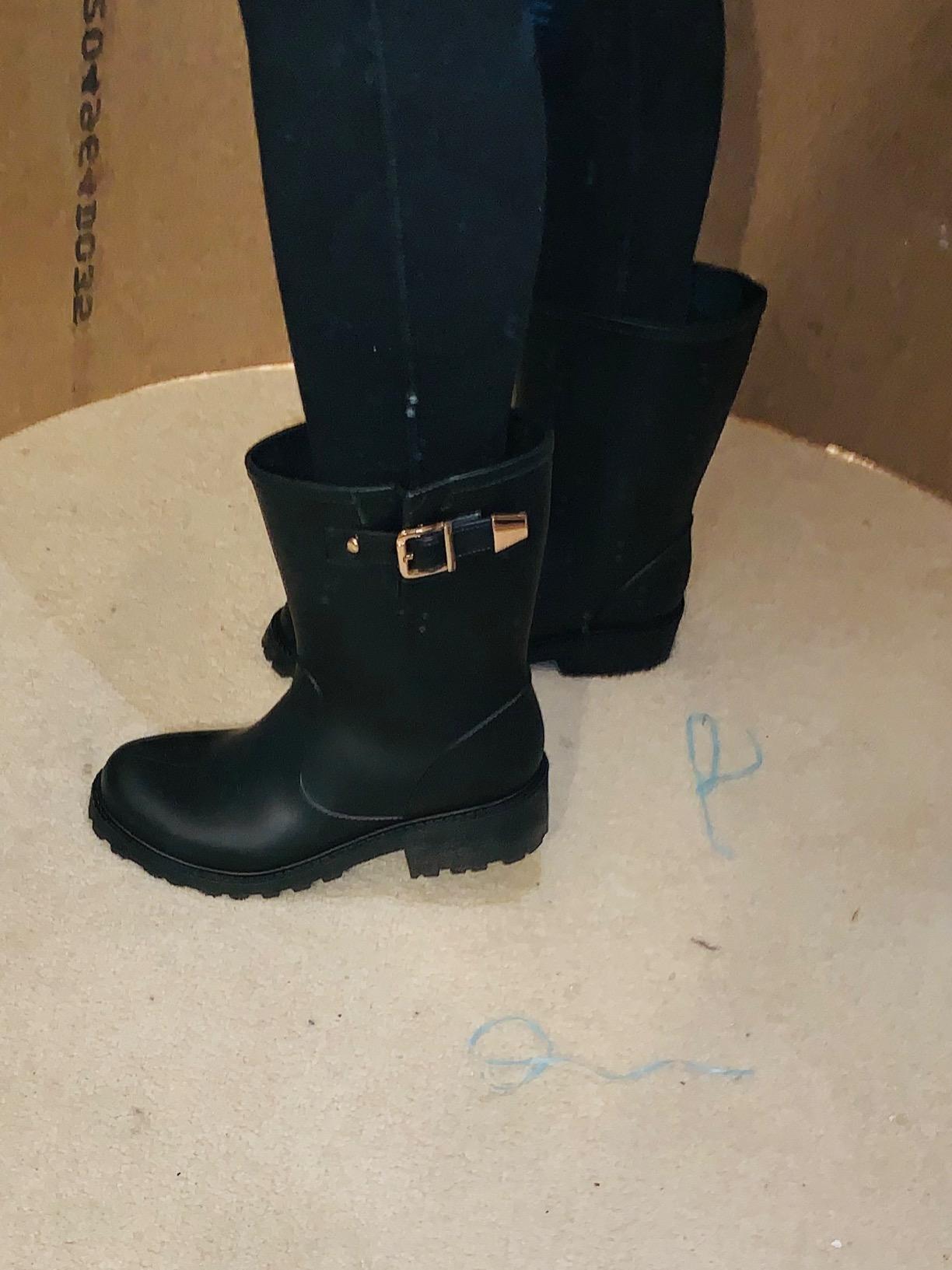 Women's Short Rain Boots Waterproof Slip On Ankle Chelsea Booties customer photo 1