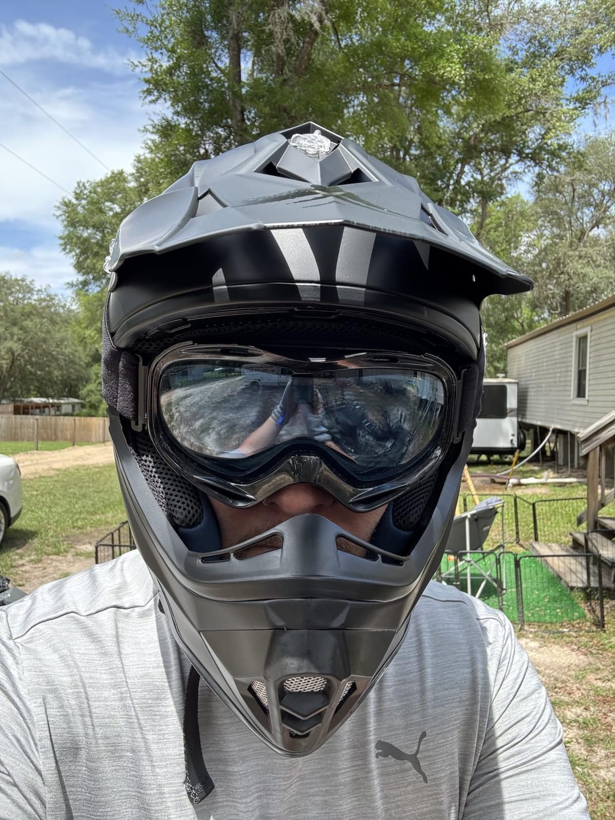 ILM Youth & Kids Dirt Bike Helmets Motocross ATV Dirtbike BMX MX Offroad Full Face Motorcycle Helmet, DOT Approved Model 128YS (Blue Black, Youth-Medium) customer photo 2