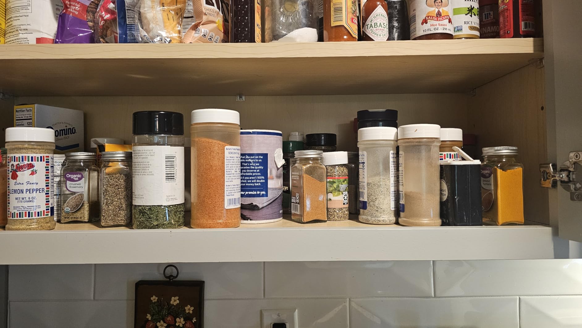 Spice Rack Kitchen Cabinet Organizer- 3 Tier Bamboo Expandable Display Shelf Yellow customer photo 1