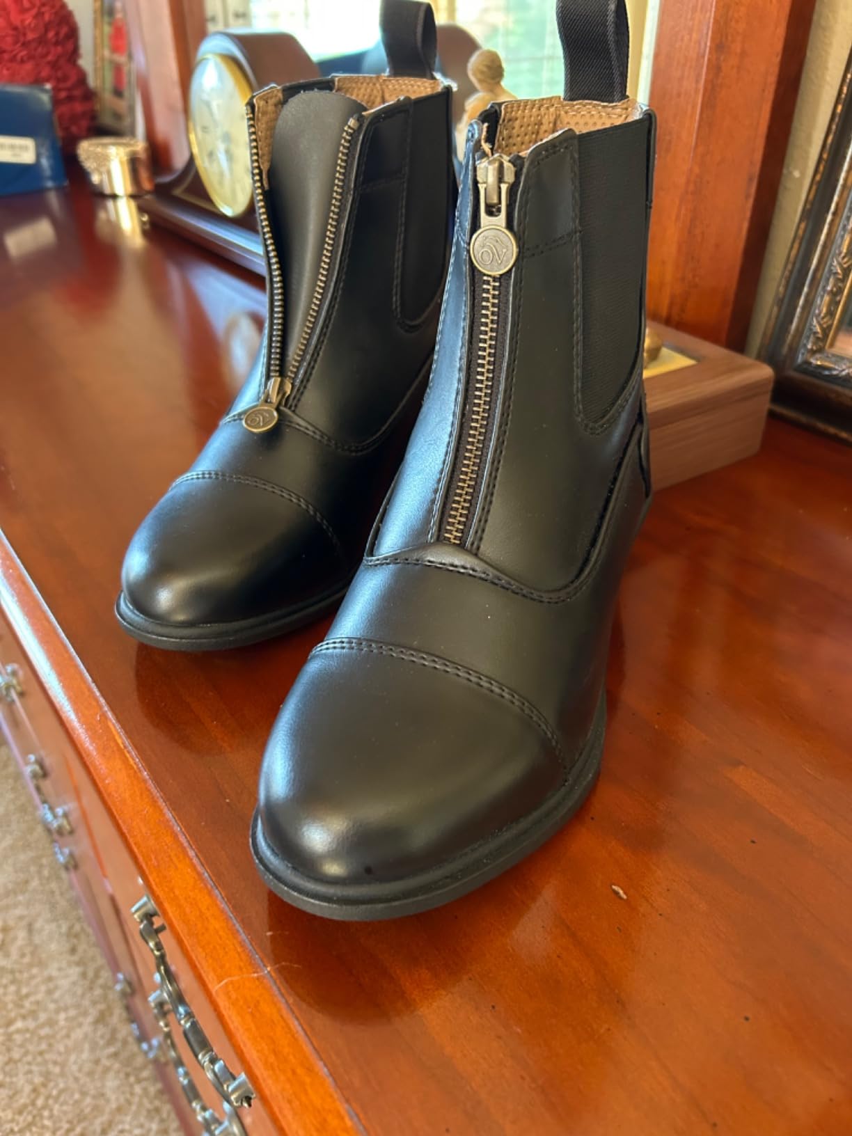 Ovation Women's Lightweight Stylish Equestrian Horse Riding Ankle Length Synthetic Vega Leather Quantum Zip Paddock Boots customer photo 2