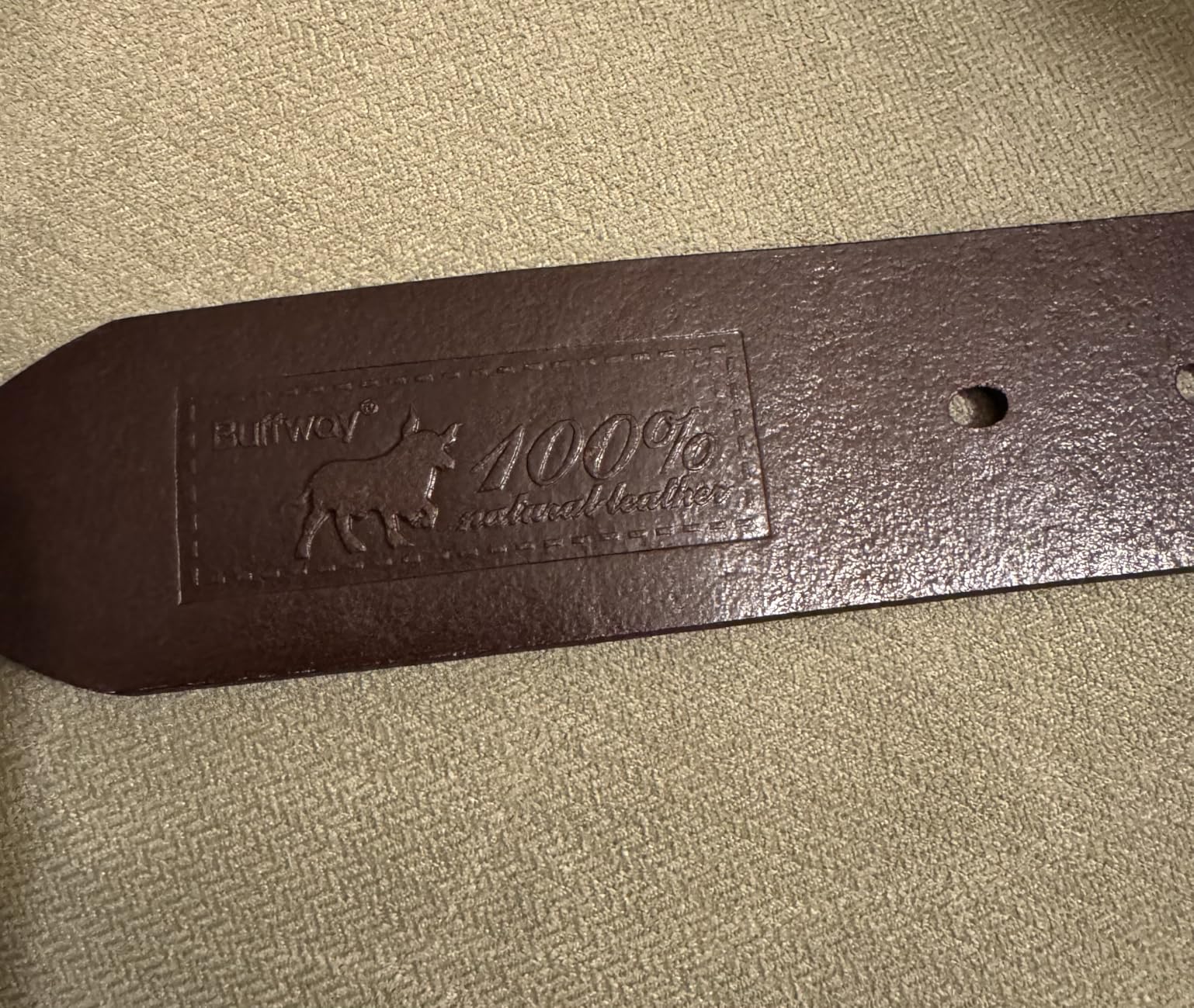 Men's Full Grain Leather Belt - Solid One-Piece Leather, 1.5