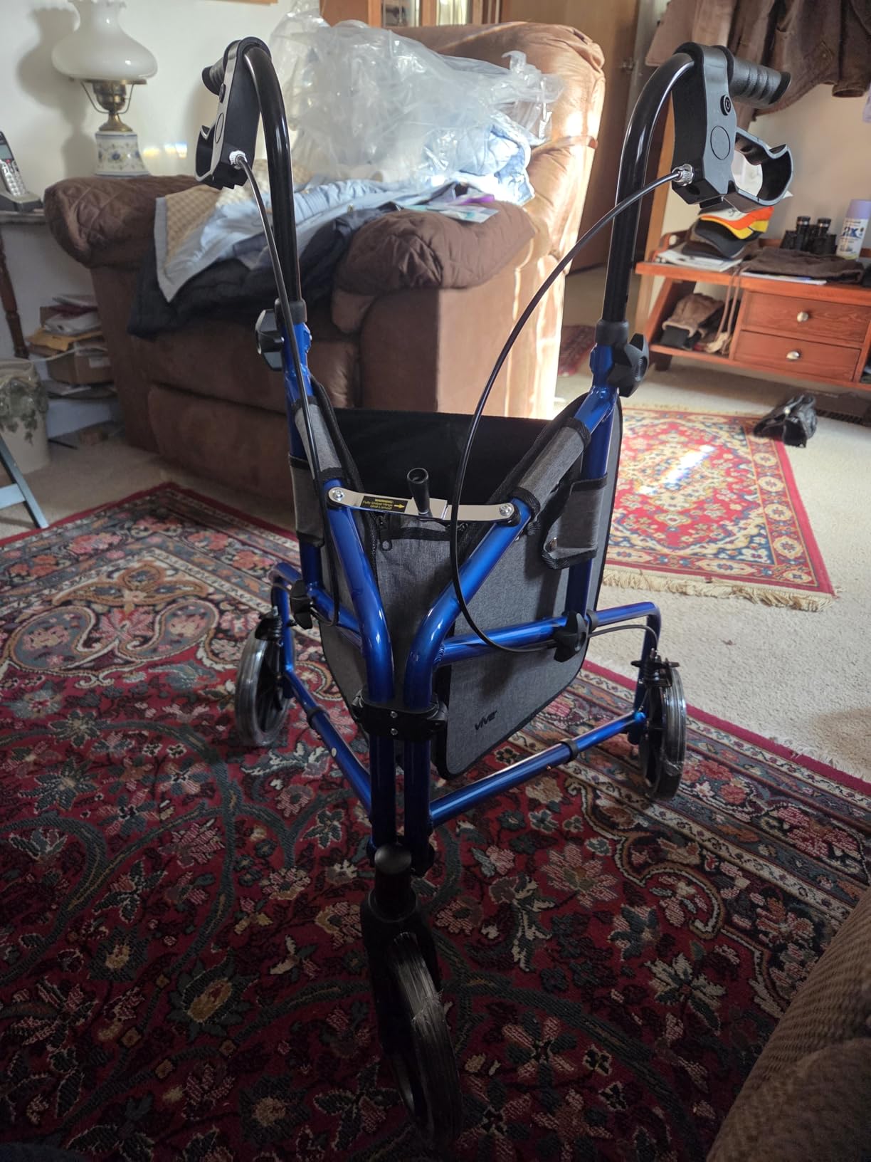Vive Mobility 3 Wheel Walker for Seniors - Foldable Narrow Rollator Walker | Ultra Lightweight Folding Three Wheeled Rolling Walker - Narrow for Small Doorways - Heavy Duty for Elderly Men & Women w/ Bag customer photo 1