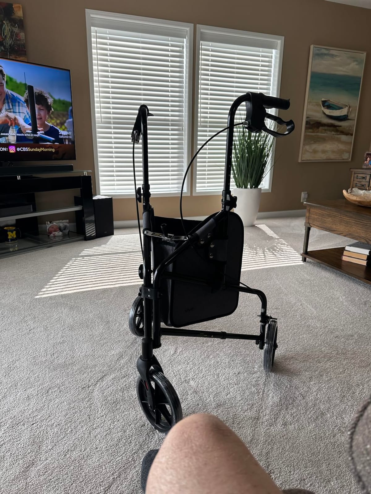 Vive Mobility 3 Wheel Walker for Seniors - Foldable Narrow Rollator Walker | Ultra Lightweight Folding Three Wheeled Rolling Walker - Narrow for Small Doorways - Heavy Duty for Elderly Men & Women w/ Bag customer photo 2
