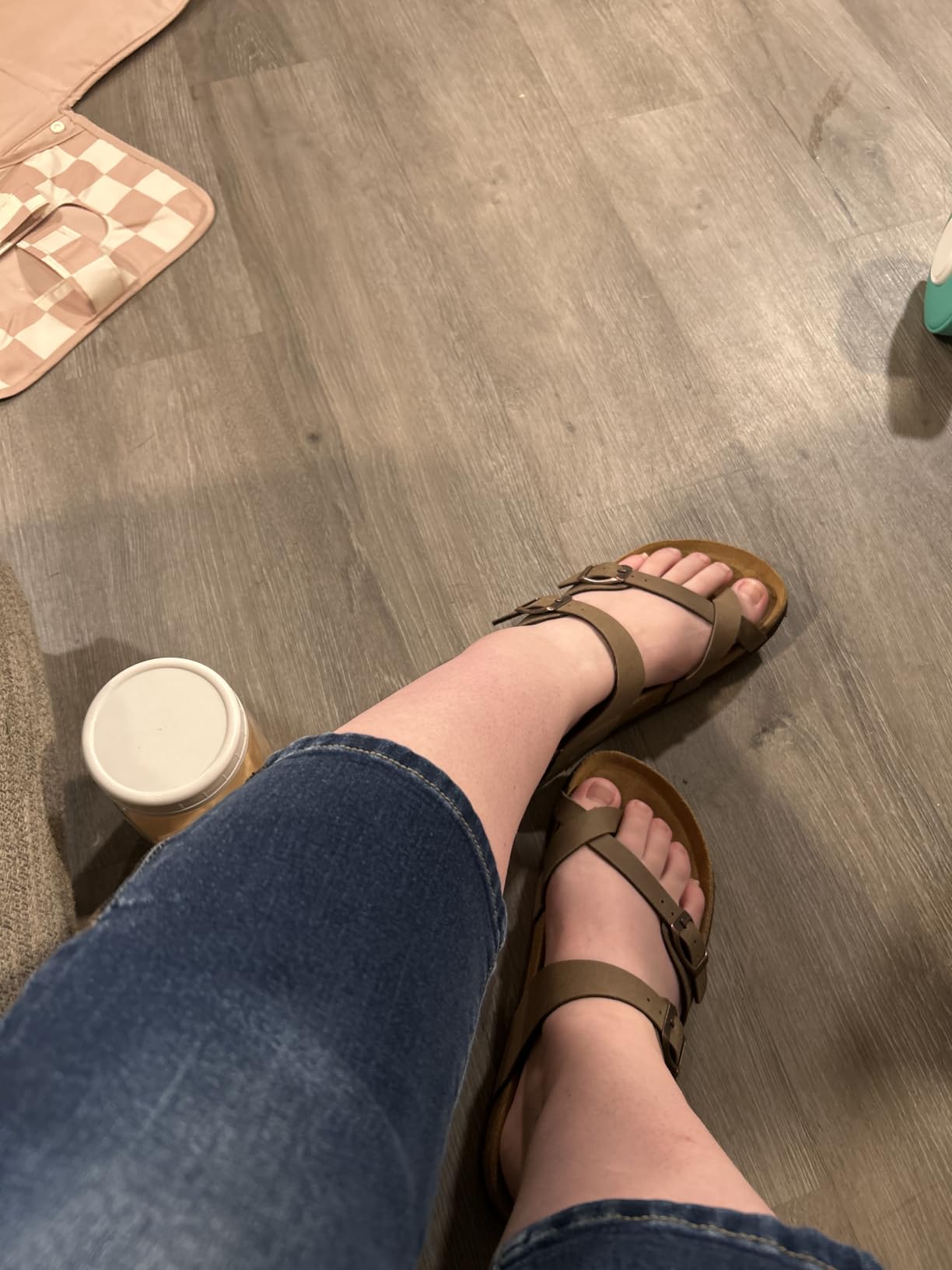 CUSHIONAIRE Luna Sandals for Women, Cork Footbed Womens Sandals for Summer Comfort with Adjustable Straps, Wide Width Available customer photo 2