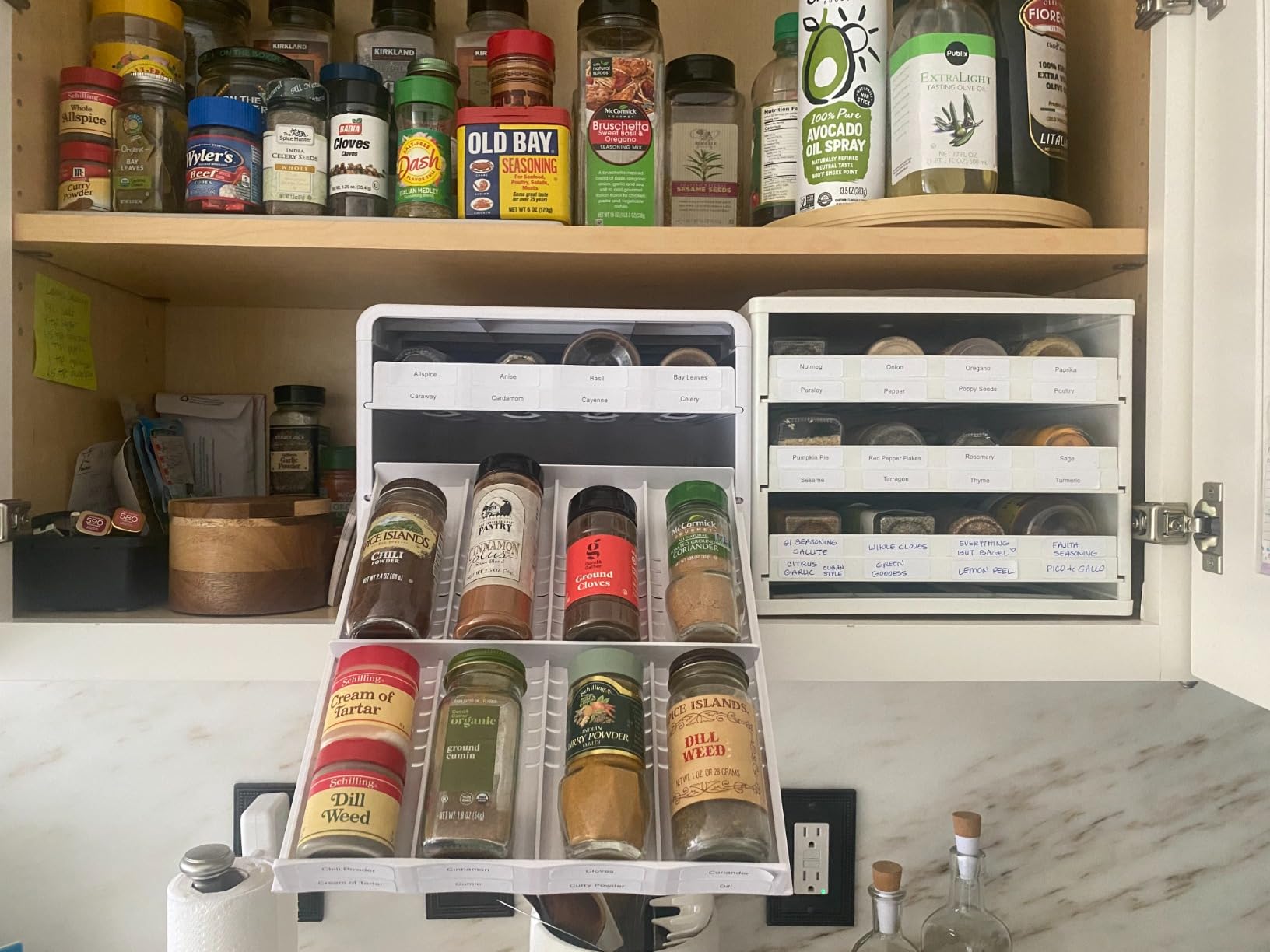 YouCopia SpiceStack® Adjustable Spice Rack Organizer, Pull-Down 24-Bottle Seasonings and Spices Holder for Kitchen Cabinet and Pantry Organization with 104 Included Labels customer photo 1