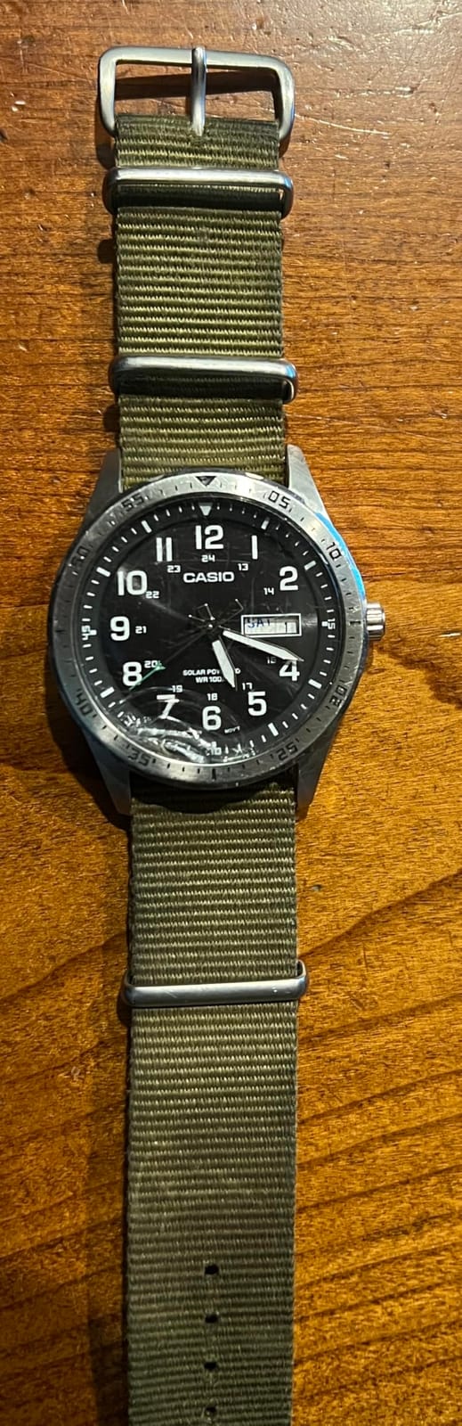 Casio MTPS120L Series | Unisex Analog Watch | 100M WR | Stainless Steel Case | 3 Hand Analog (HR, Min, SEC) | Date Display | Low Battery Alert | Military Styling | Solar Powered customer photo 2