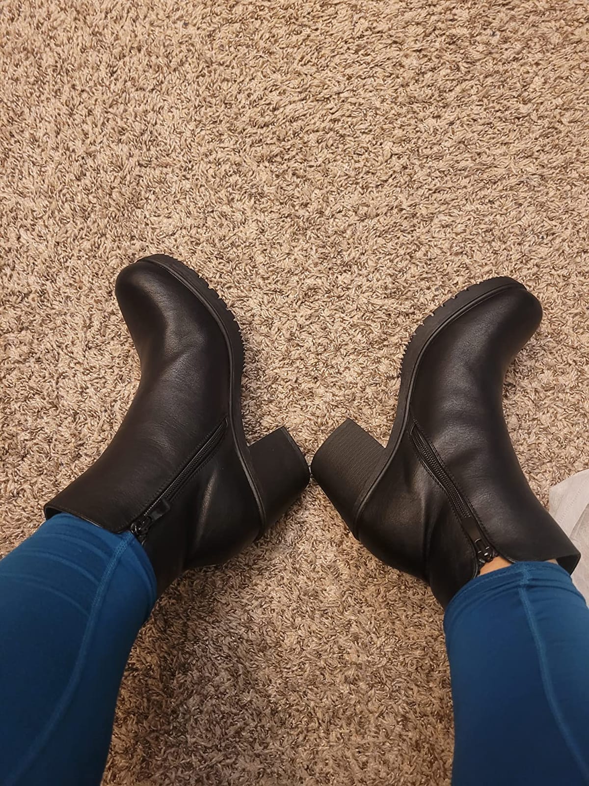 DREAM PAIRS Women's Chunky Heel Platform Ankle Boots customer photo 1