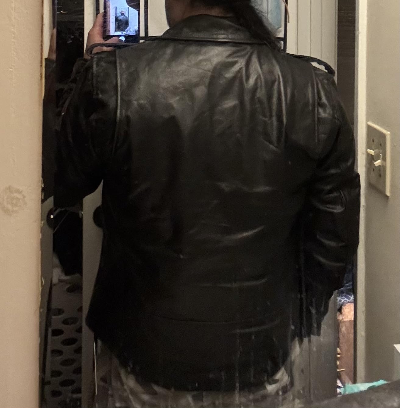 HWK Brando Leather Motorcycle Jacket for Men, Genuine Black Leather Jacket with Removable CE Armor for Motorbike Riding customer photo 2