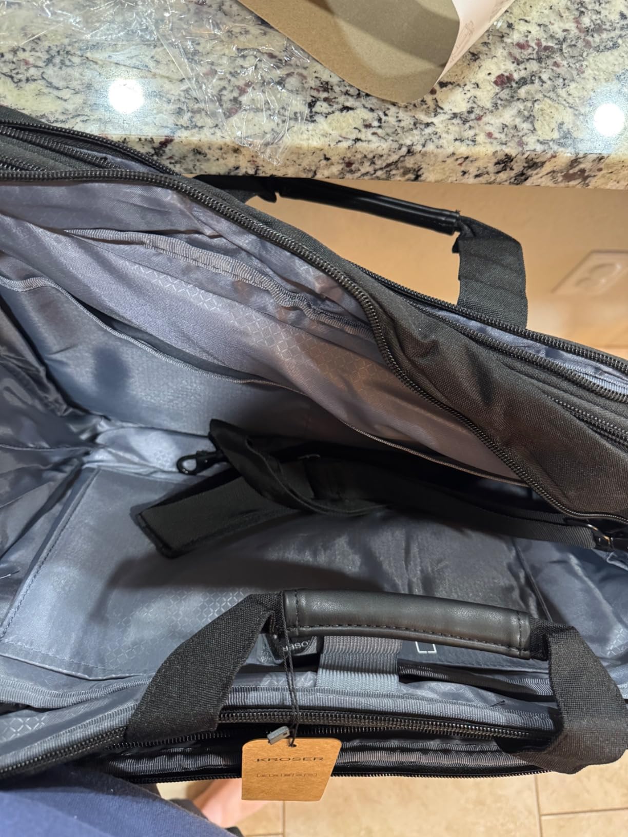 KROSER Laptop Bag Expandable Briefcase Computer Bag 17.3 Inch Black customer photo 2