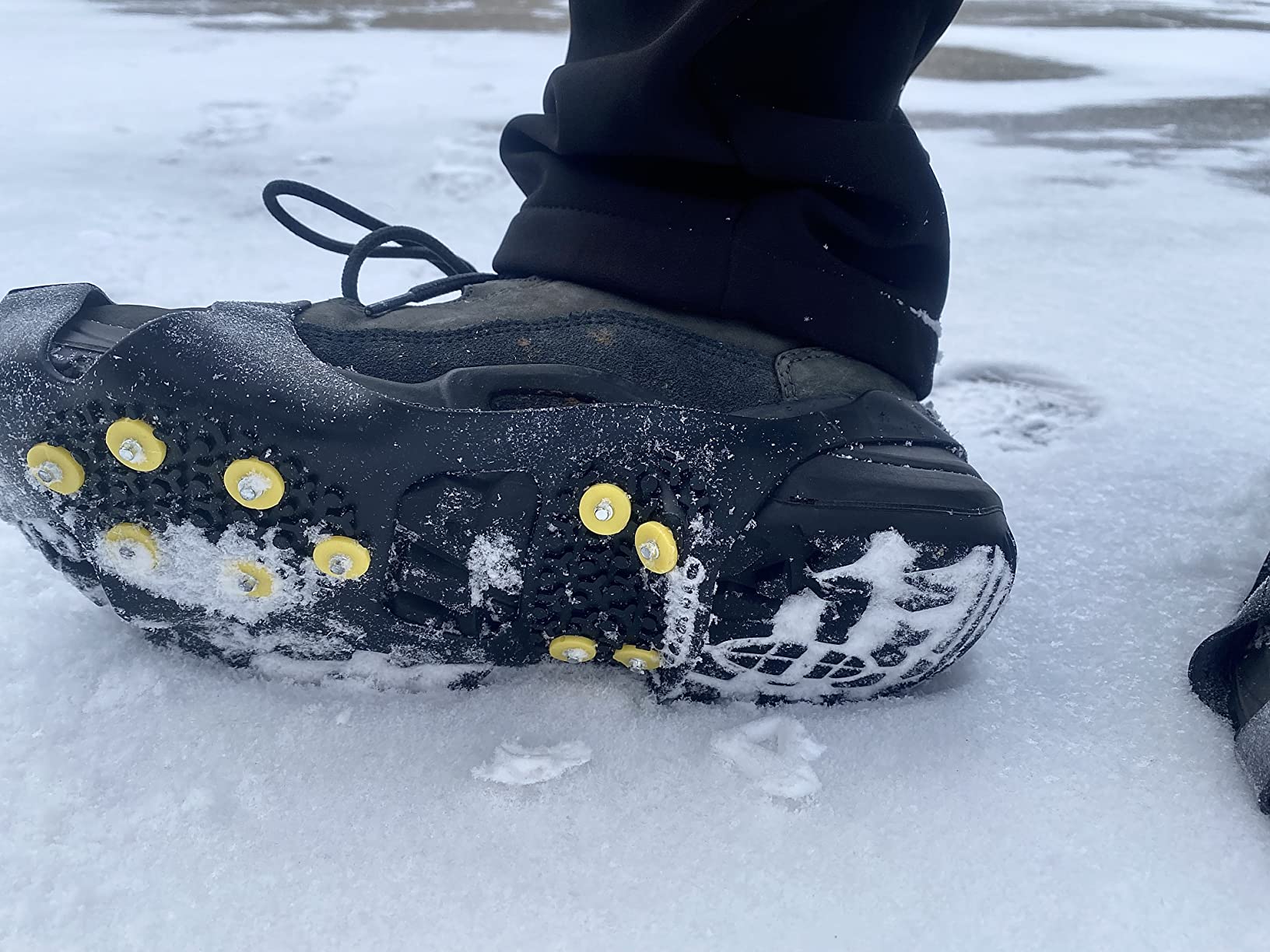 Ice Grips, Ice & Snow Grips Cleat Over Shoe/Boot Traction Cleat Rubber Spikes Anti Slip 10 Steel Studs Crampons Slip-on Stretch Footwear customer photo 1