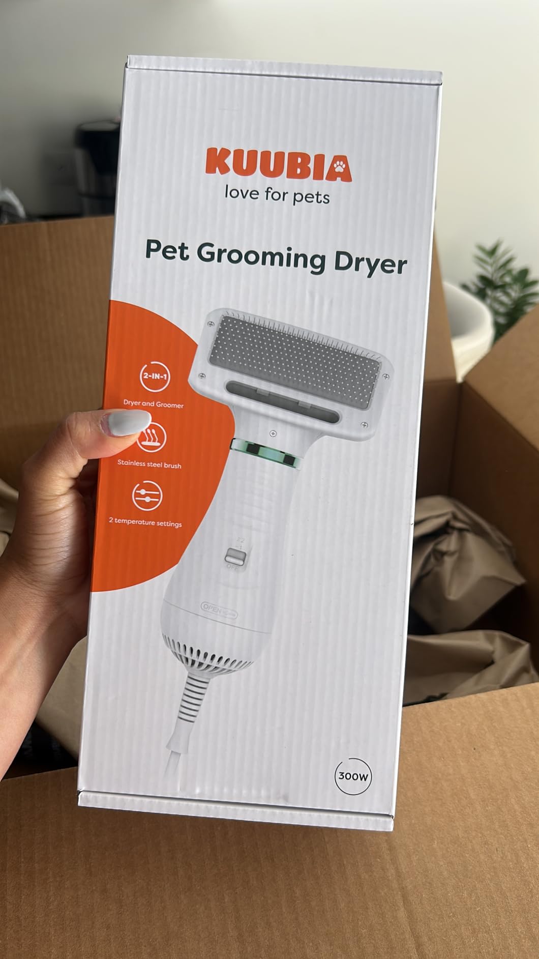 2-in-1 Dog Hair Dryer with Brush for Small Dogs and Cats, Pet Blow Dryer customer photo 1
