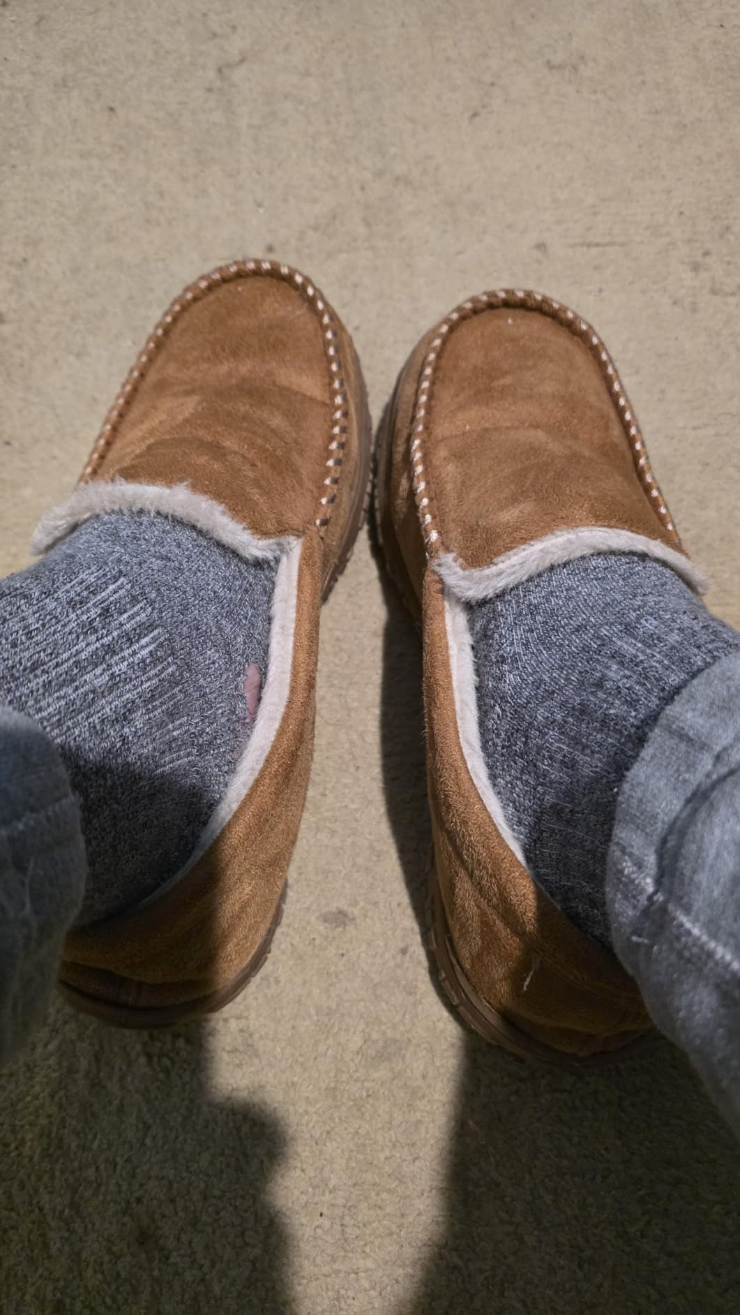 Lulex Moccasins for Men House Slippers Indoor Outdoor Plush Mens Bedroom Shoes with Hard Sole customer photo 1
