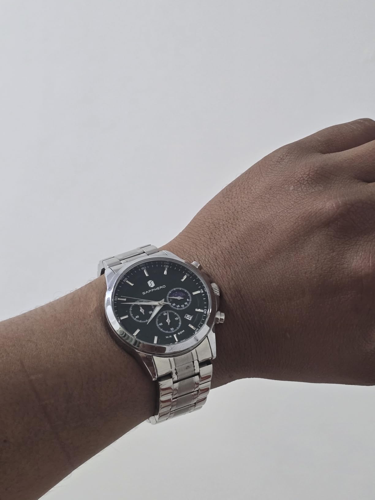 Mens Watches Analog Quartz Chronograph Waterproof Fashion Business Sport Dress Watch with Calendar customer photo 1