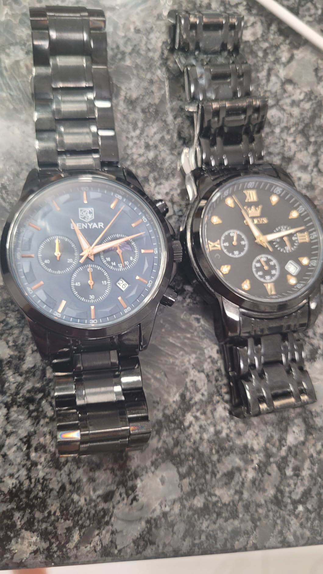 Mens Watches Analog Quartz Chronograph Waterproof Fashion Business Sport Dress Watch with Calendar customer photo 2