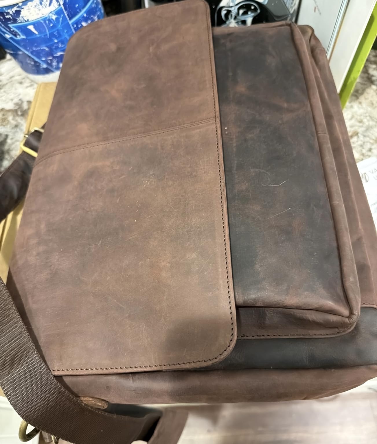 Leather Laptop Messenger Bag for Men and Women - Briefcase Crossbody Office | Adjustable Shoulder Strap, Premium Craftsmanship, Durable Reinforced Stitching, Leather Tassel & Quality Metal Fittings customer photo 2