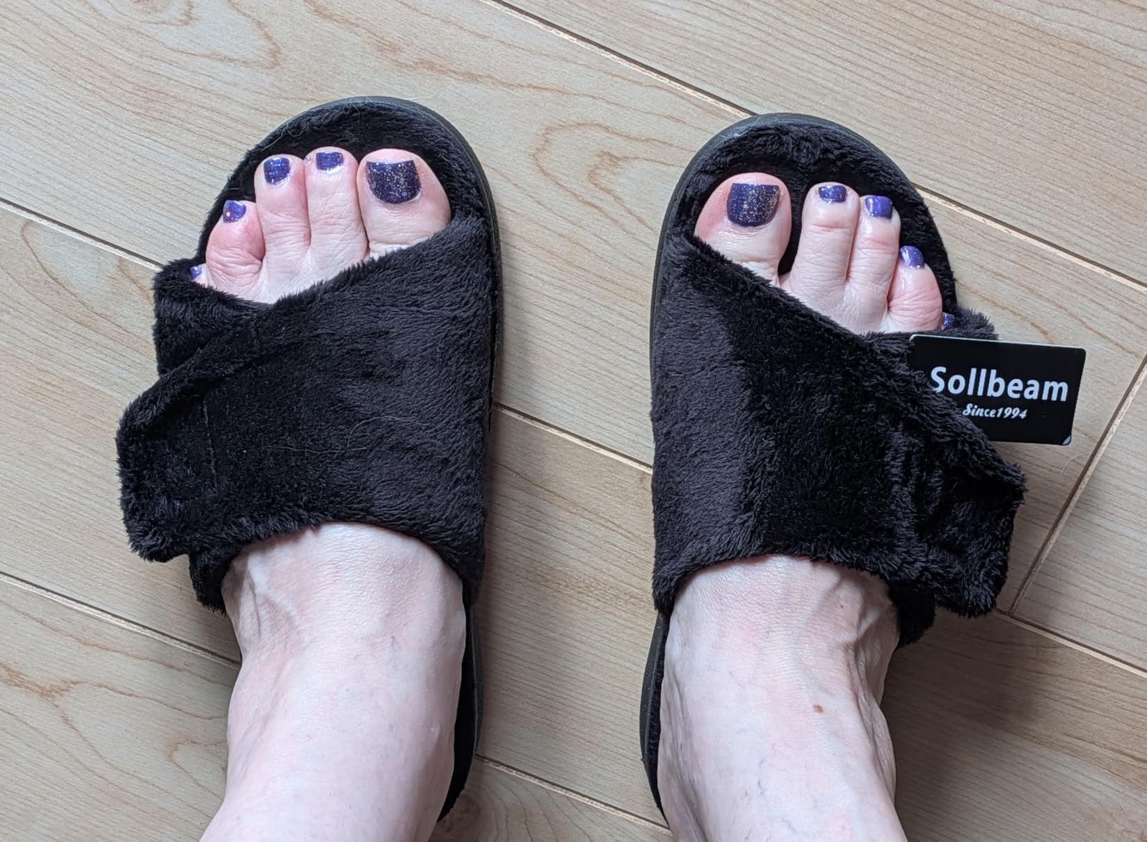 SOLLBEAM Women's Plantar Fasciitis Fuzzy House Orthopedic Adjustable Slippers With Arch Support Orthotic Heel Cup Sandals For Ladies customer photo 2