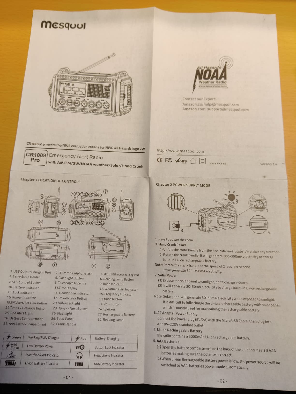 NOAA Weather Radio FM AM Shortwave, Emergency Radio 5000mAh Solar Crank customer photo 2