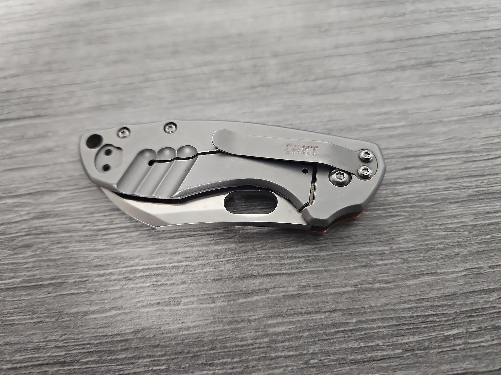 CRKT Pilar Copper EDC Folding Pocket Knife: Compact Everyday Carry, Satin Blade with Finger Choil, Thumb Slot Open, Frame Lock Stainless Handle, Reversible Pocket Clip 5311CU customer photo 2