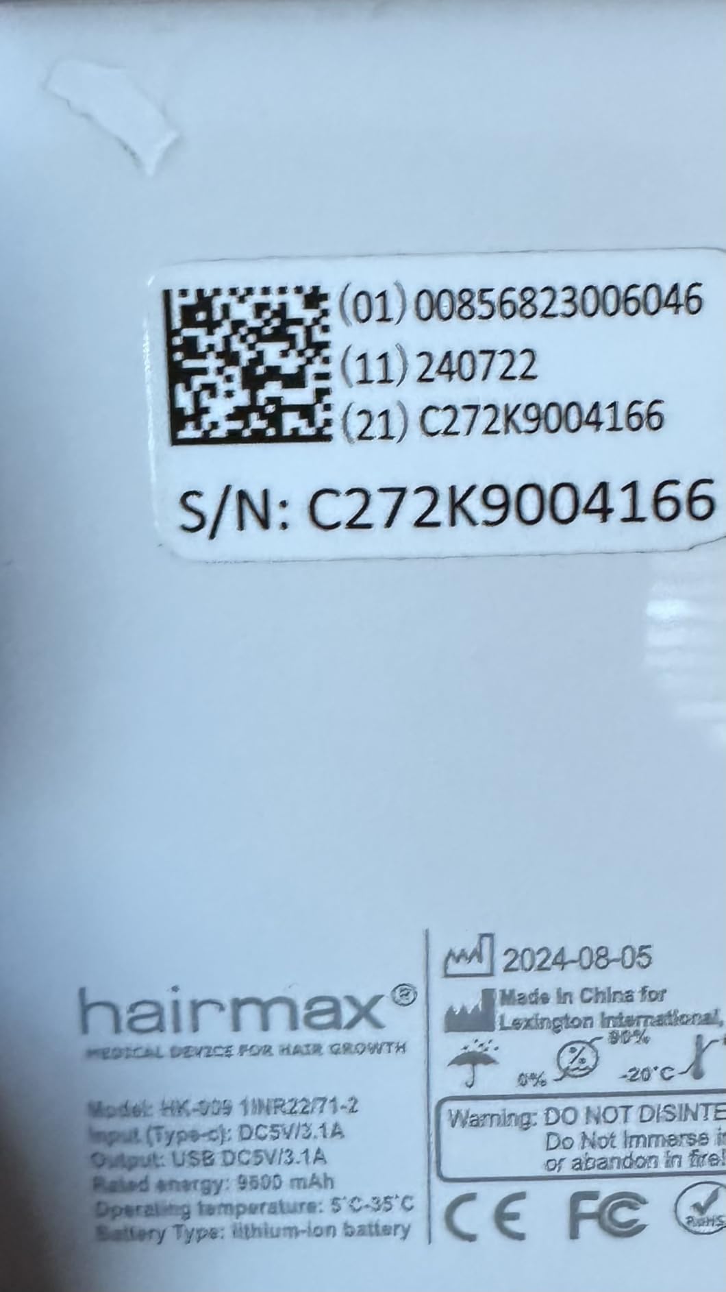 Hairmax PowerFlex 272 FDA Cleared Hair Regrowth Laser Red Light Therapy Cap customer photo 2
