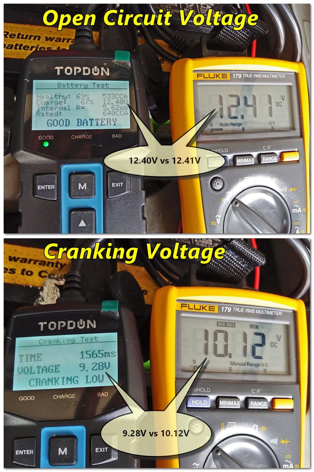 TOPDON BT100 12V Car Battery Tester, Automotive Battery Load Tester customer photo 1