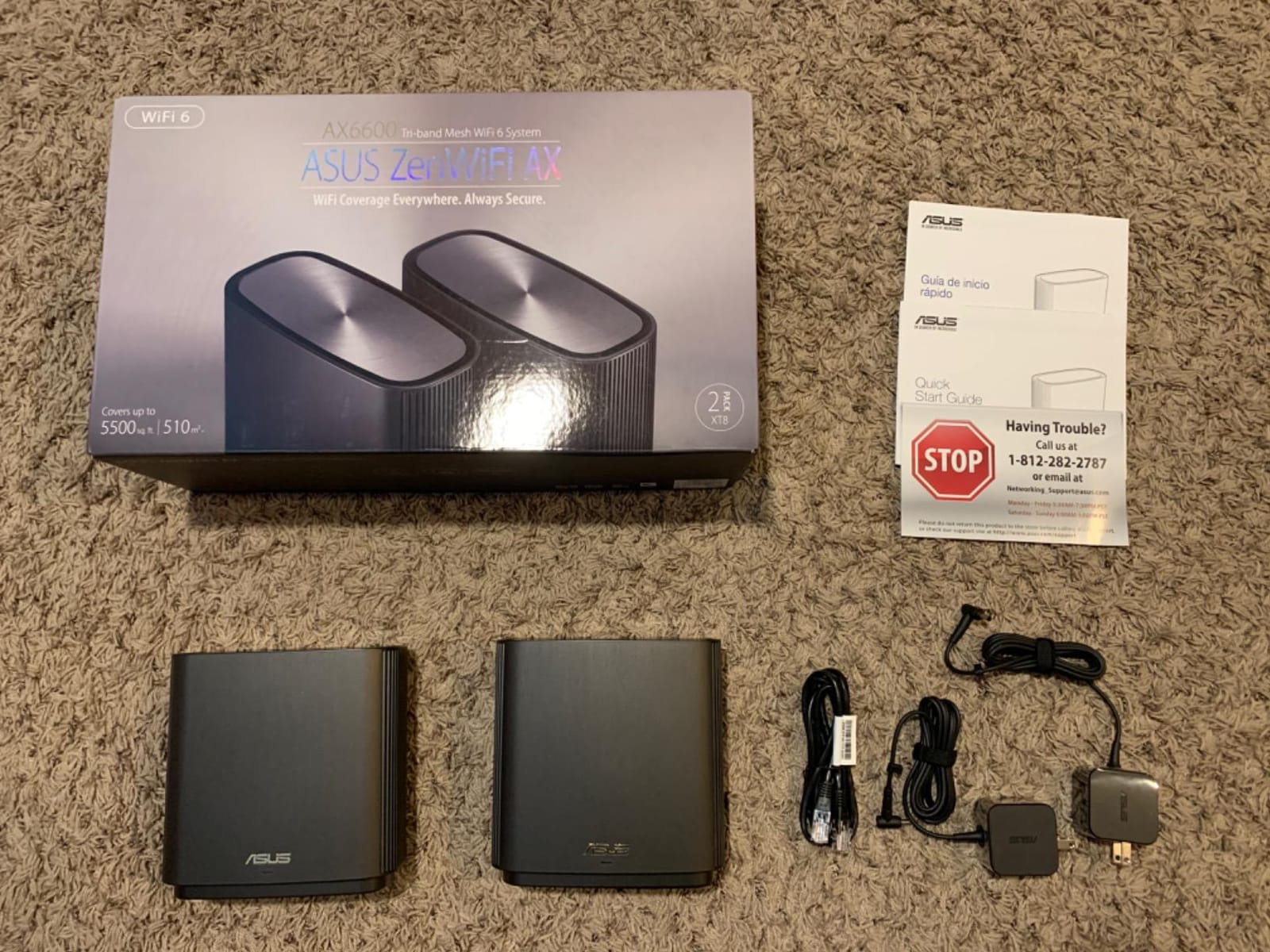 ASUS ZenWiFi AX Whole-Home Tri-Band Mesh WiFi 6 System (XT8) - 2 Pack, Coverage up to 5,500 sq.ft or 6+Rooms, 6.6Gbps, WiFi, 3 SSIDs, Life-time Network Security and Parental Controls, 2.5G Port customer photo 2