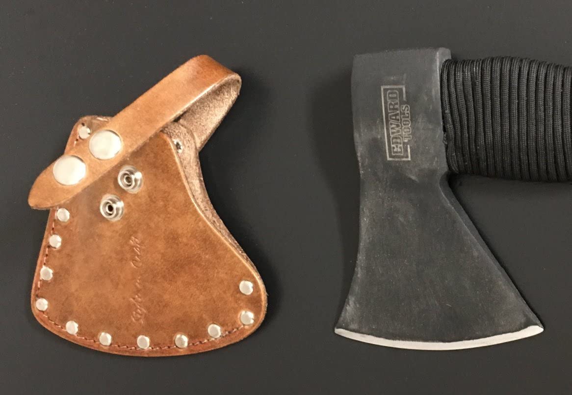 Edward Tools Wood Axe - Heavy Duty Small Camp Hatchet with Sheath - for Splitting Wood, Kindling - Forged Steel Blade with No Slip Handle - Throwing Hatchet and Axe customer photo 2