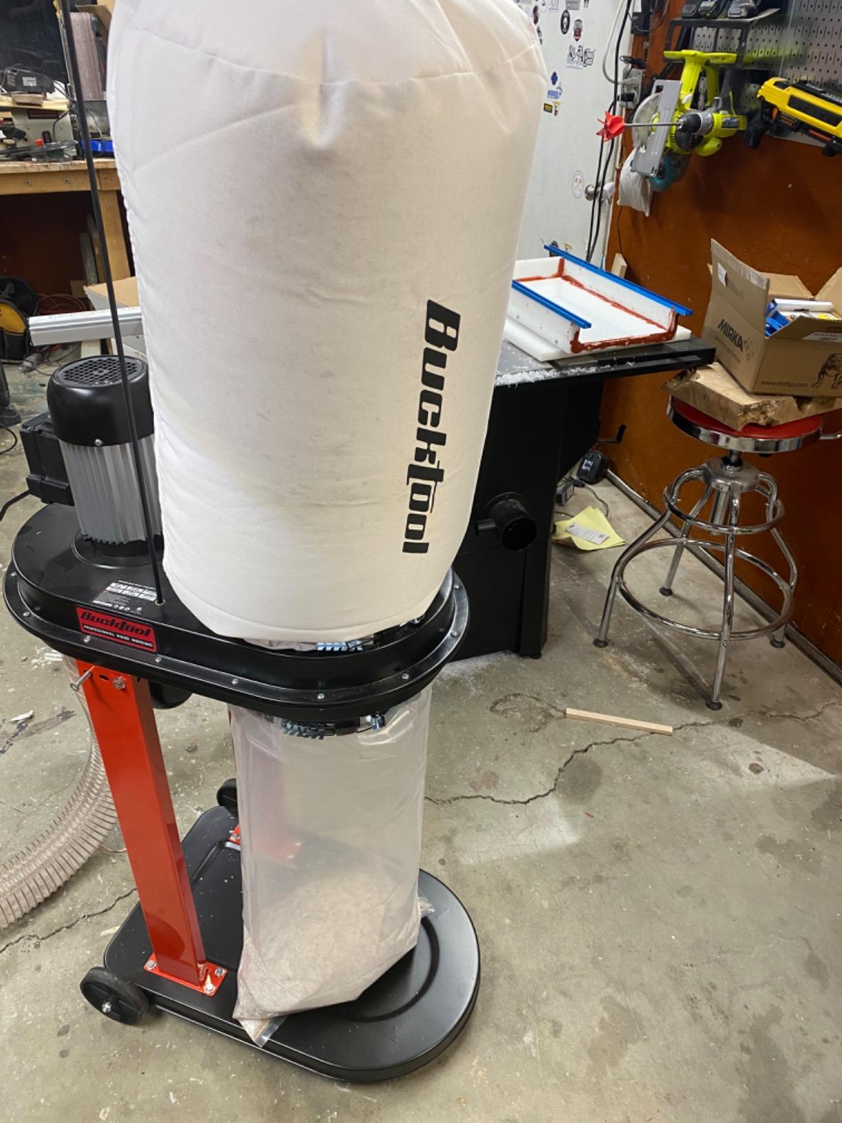 BUCKTOOL 750 CFM Auto-Start Dust Collector,1.2HP 13-Gallon Capacity customer photo 2