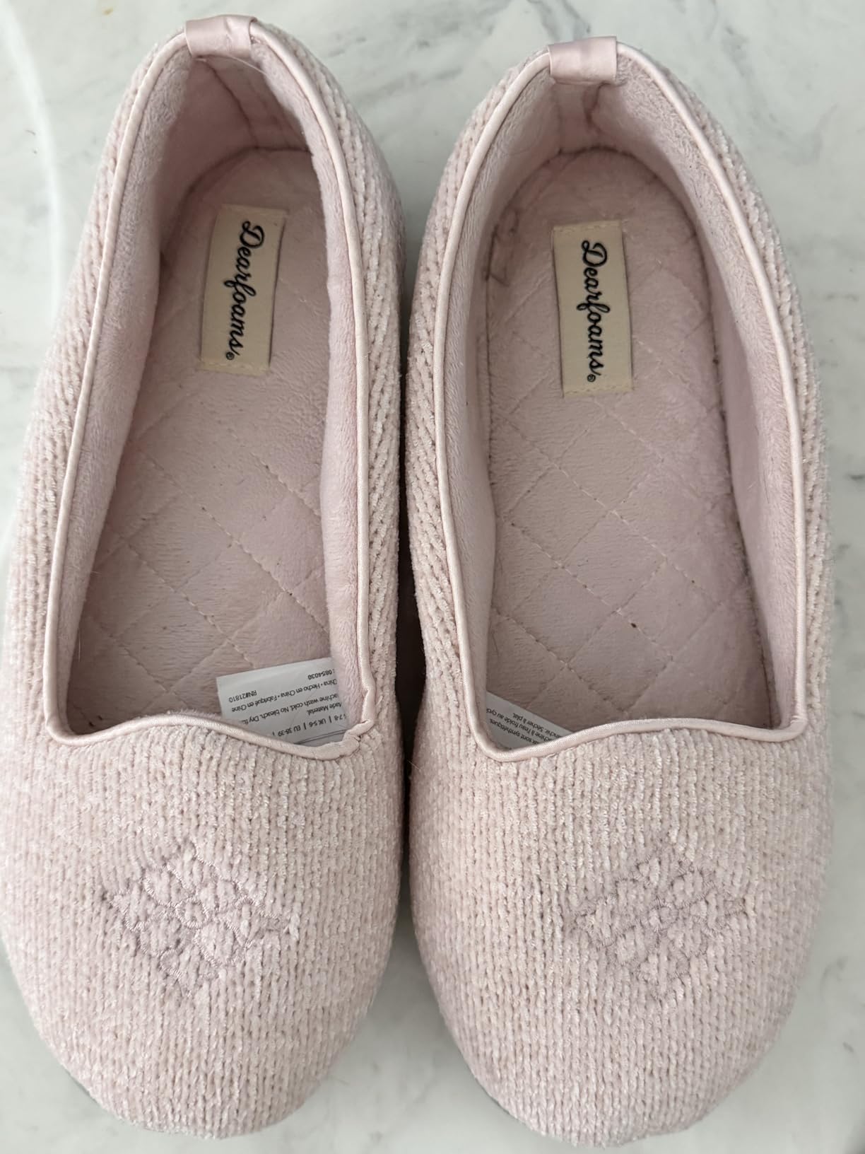 Dearfoams Women's Rebecca Soft Memory Foam Lightweight House Shoes Cozy Loafer with Warm Lining and Wide Widths Slipper customer photo 1