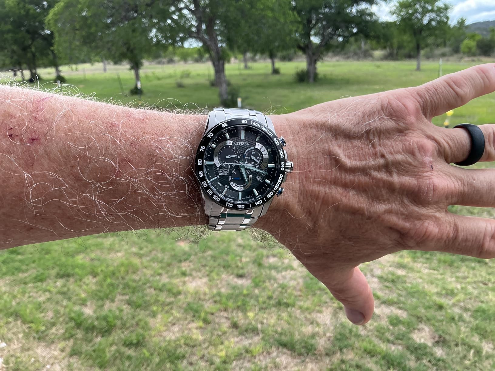 Men's Eco-Drive Sport Luxury PCAT Chronograph Watch customer photo 1