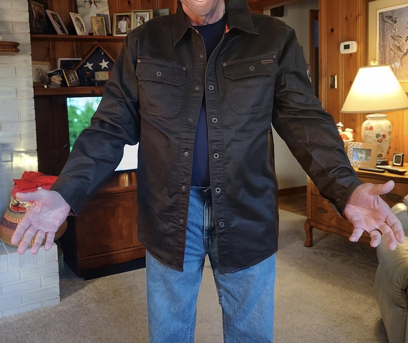 Legendary Whitetails Men's Flannel Lined Shirt Jacket Waxed Cotton Water Resistant customer photo 2