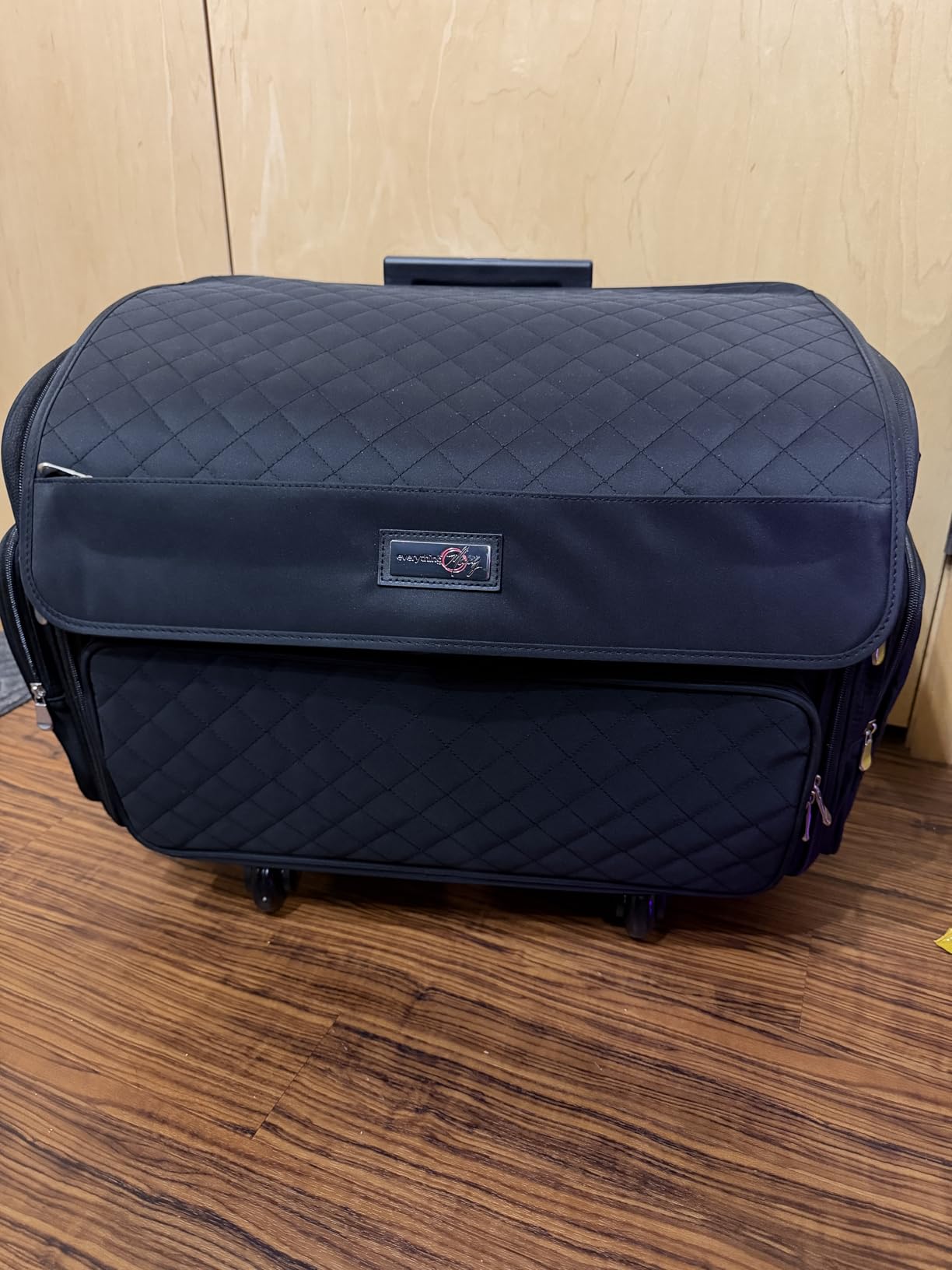 Everything Mary XL Rolling Sewing Machine Case – Black Quilted Craft Bag with 4 Wheels – Collapsible Organizer Compatible with Brother, Singer & Most Sewing Machines customer photo 2