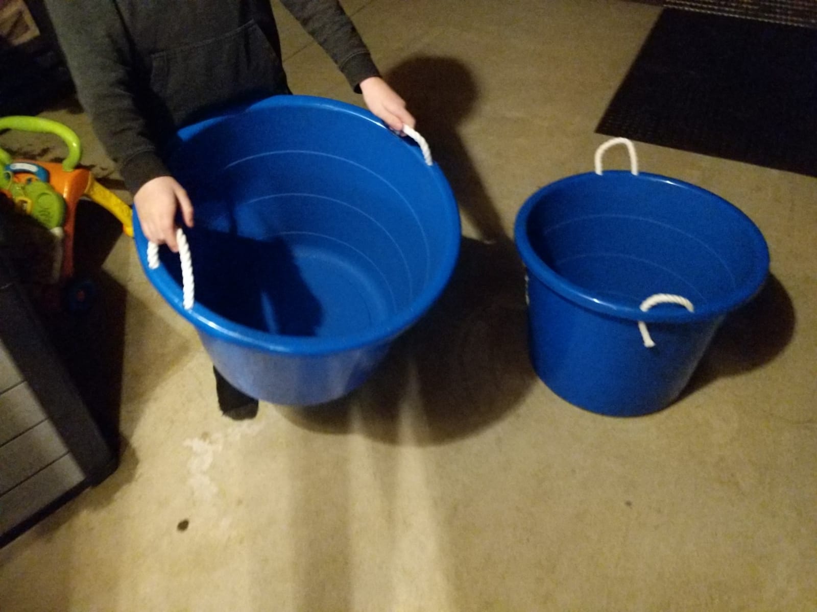 HOMZ Utility Tub, Storage Bucket with Rope Handles, 17 Gal, Green, 2 Pack customer photo 2