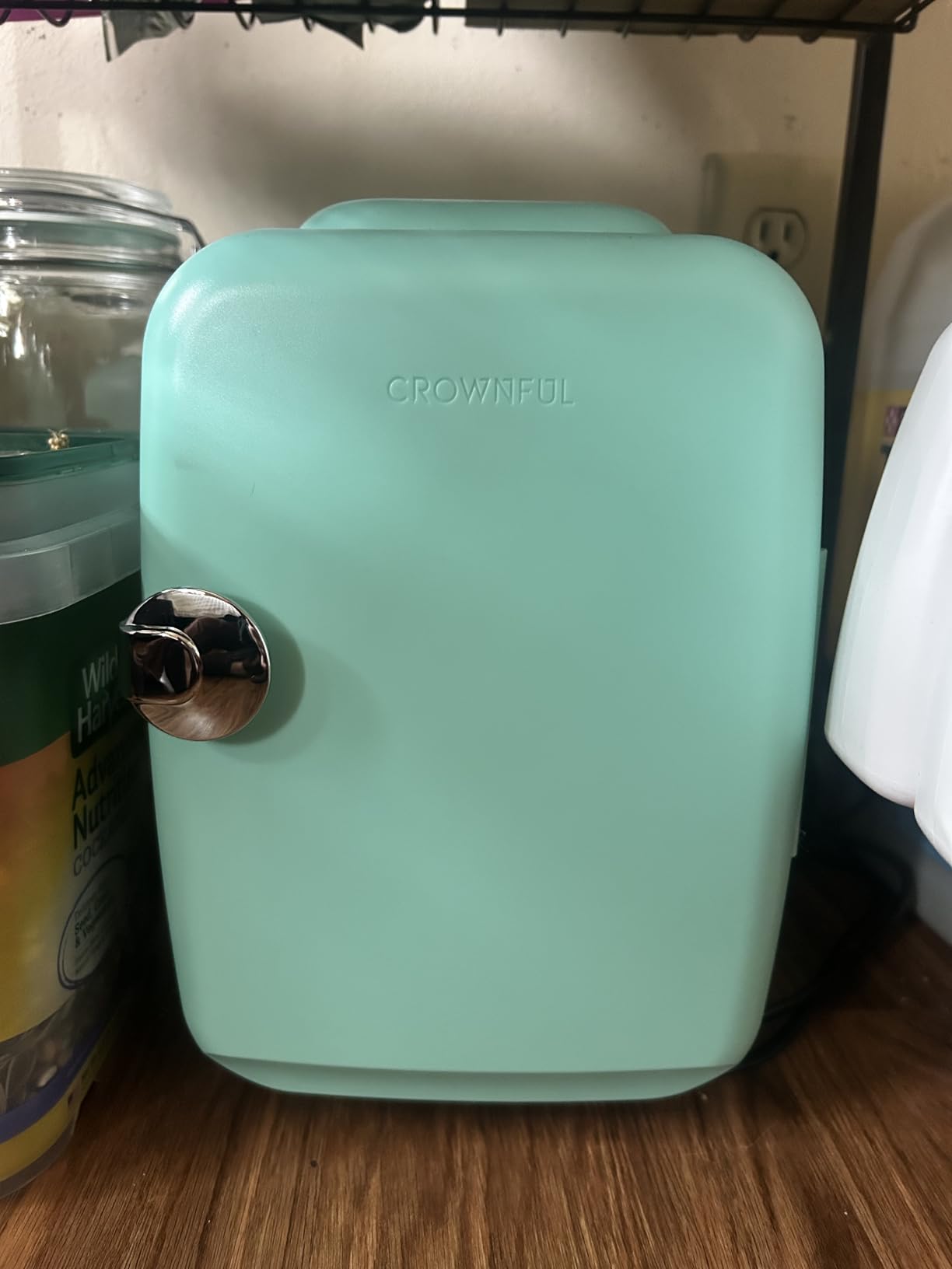 CROWNFUL Mini Fridge, 4 Liter/6 Can Portable Cooler and Warmer Personal Fridge for Skin Care, Cosmetics, Food,Great for Bedroom, Office, Car, Dorm, ETL Listed (Black) customer photo 1