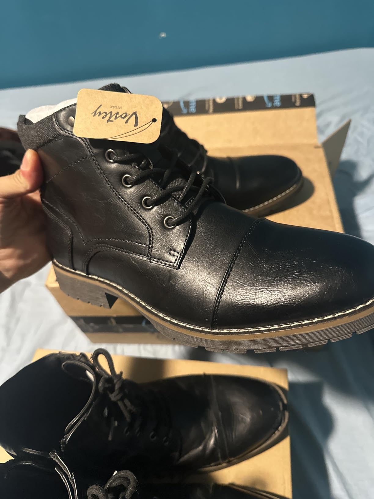 Men's Boots Motorcycle Combat Casual Boots customer photo 2