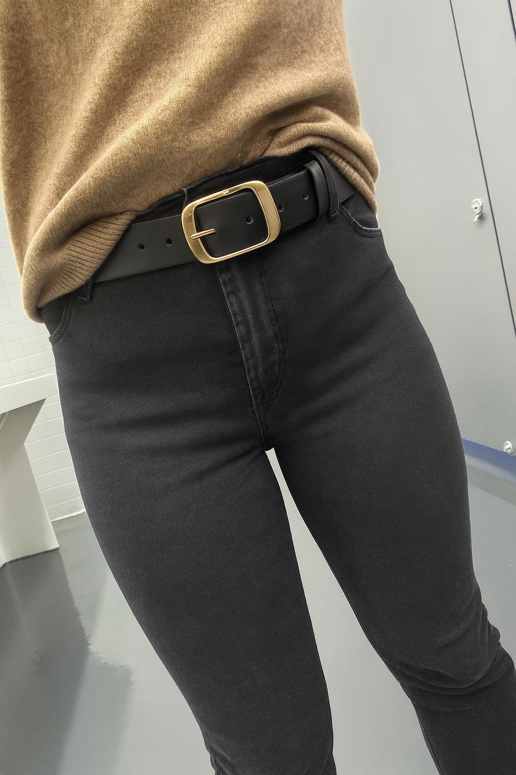 WHIPPY Women Leather Belts for Jeans Pants Fashion Dress Belt for Women with Solid Pin Buckle customer photo 2