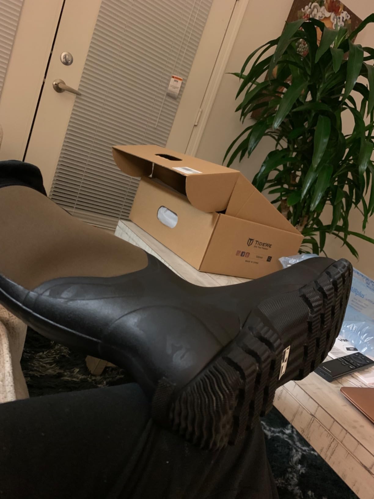 TIDEWE Rubber Boots for Men, Waterproof Rain Boots with Steel Shank customer photo 1