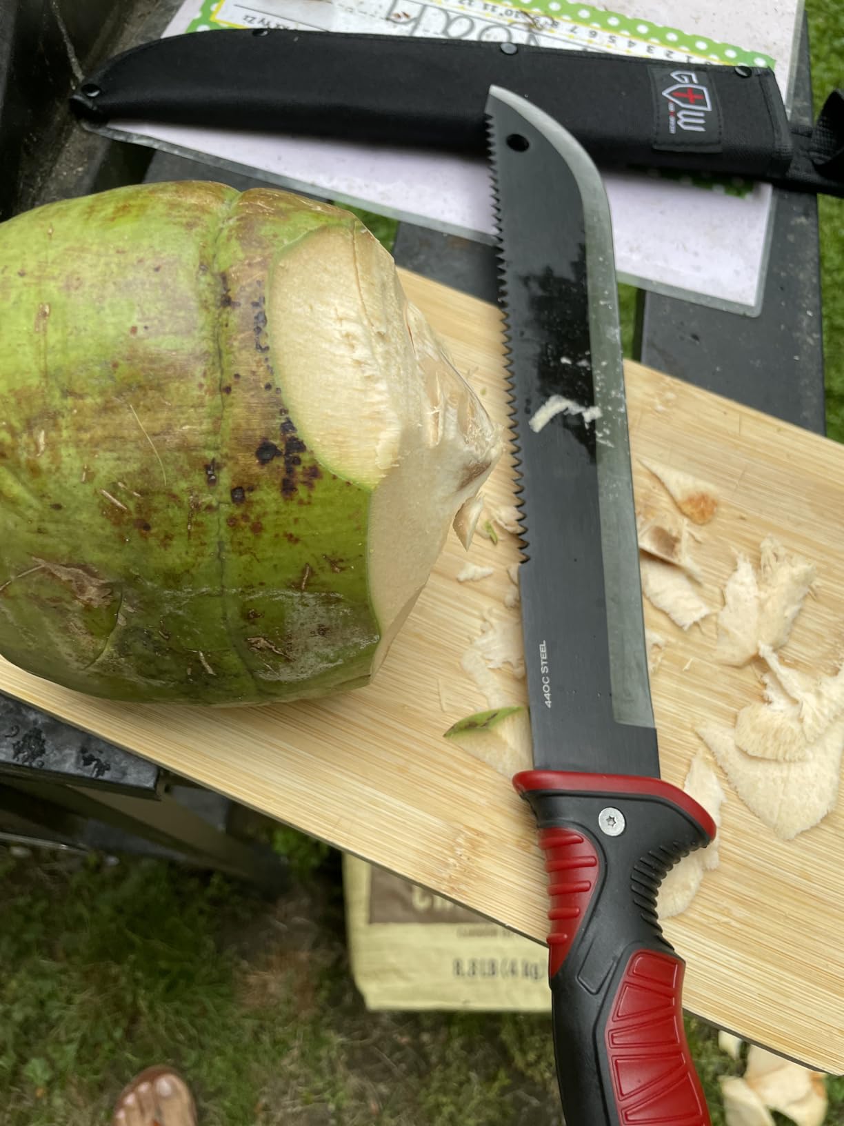 Machete with Saw - 19” Heavy Duty Tool & Sheath - Ergonomic No-Slip Handle - Survival Knife with Serrated Blade - Machetes for Bushcraft Hunting Garden Cutting Trees and Yard Work 111084 customer photo 2