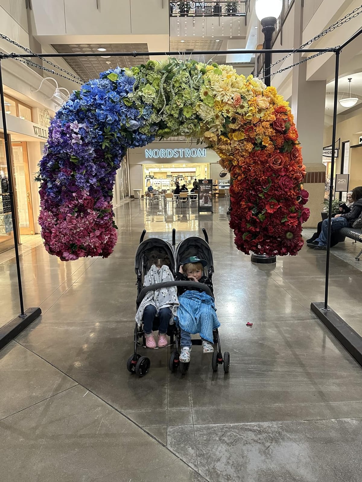 Dream On Me Volgo Side-by-Side Twin Umbrella Toddler Stroller, Black | 5 Point Safety Harness, Smooth Swivel Wheels, Lightweight, Adjustable Double Canopy, Storage Basket, 40 Lb Limit Each Seat customer photo 1