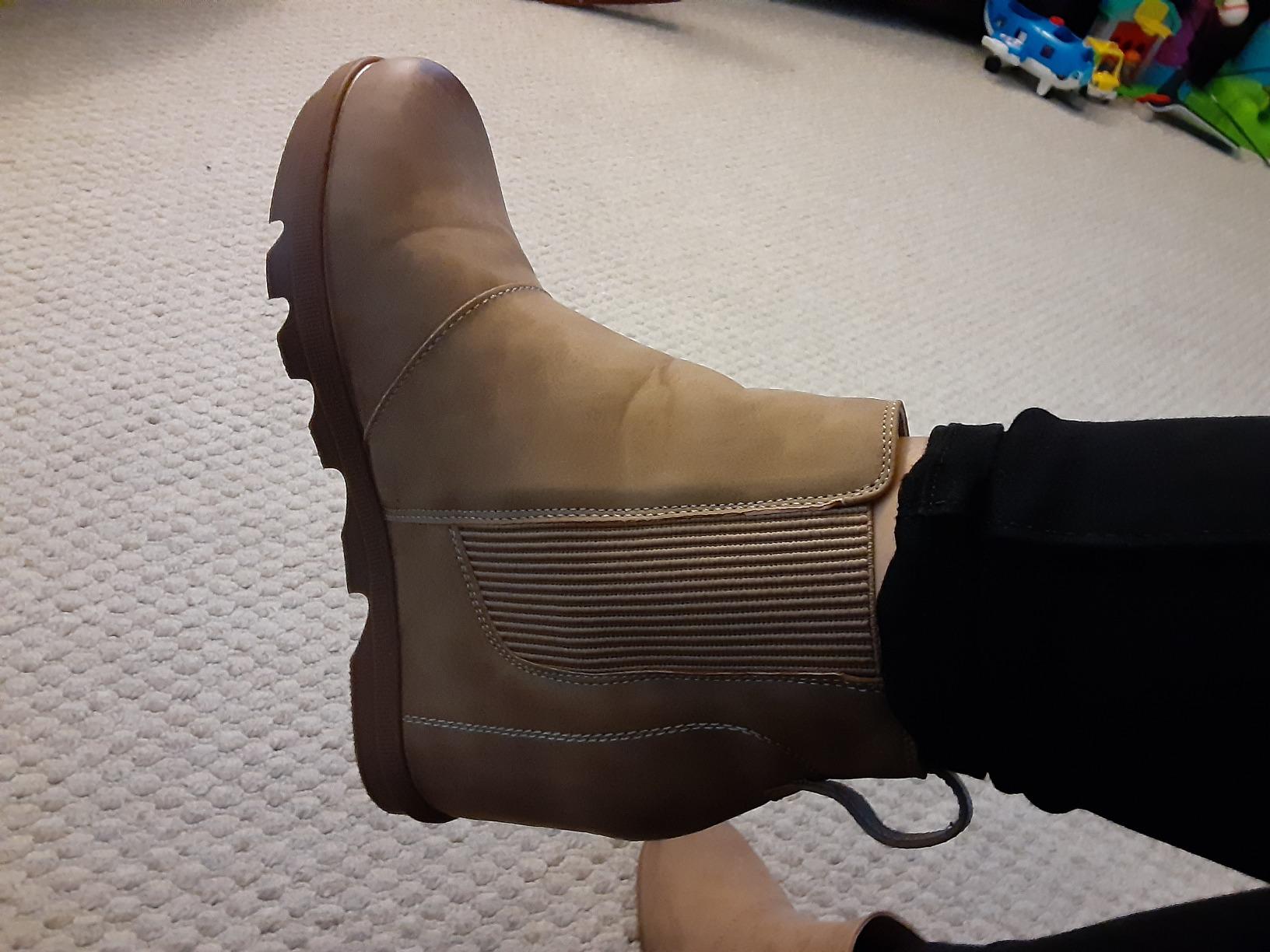 Athlefit Women's Hidden Heel Chelsea Ankle Wedge Boots customer photo 2