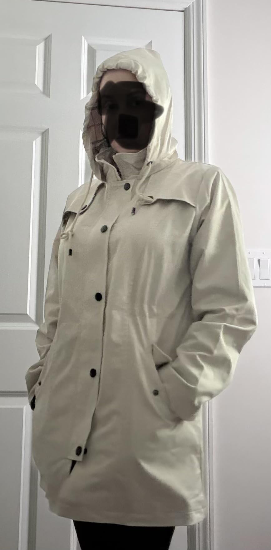 SaphiRose Women's Long Hooded Rain Jacket Outdoor Raincoat Windbreaker customer photo 2