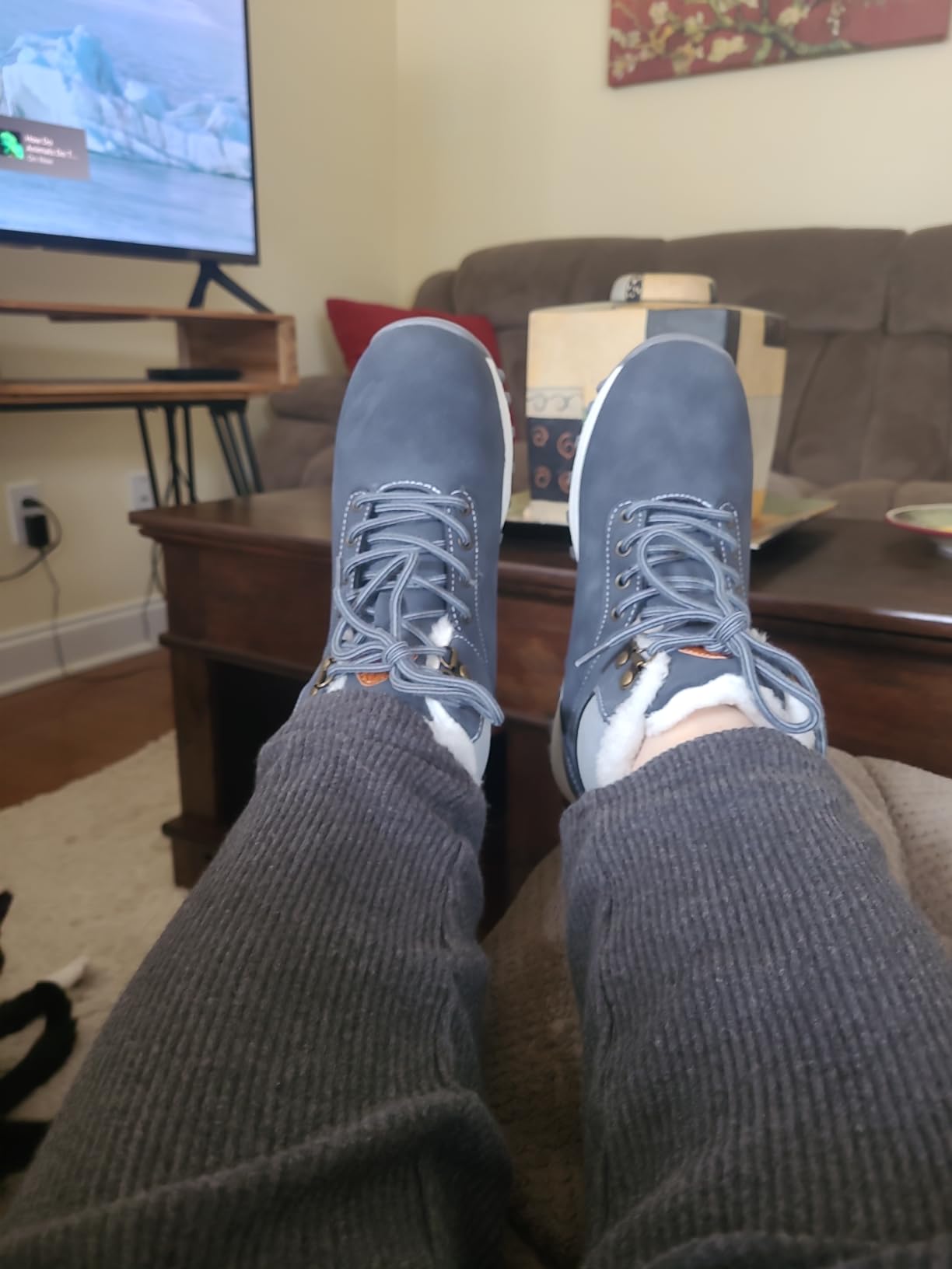 Mishansha Men's Waterproof Snow Boots, Warm Winter Boots customer photo 2