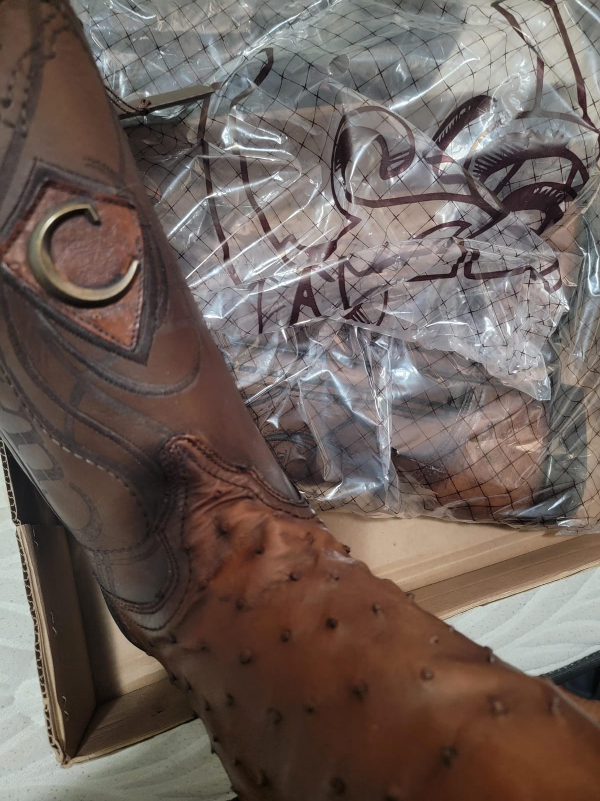 Cuadra Men's Western Boot in Genuine Ostrich Leather customer photo 2