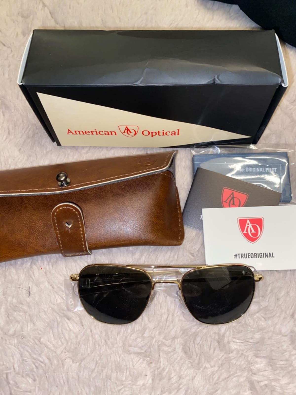 Rothco 366 AO Eyewear Original Pilots Sunglasses Size: 55 MM, Color: Gold/Grey Lens customer photo 2