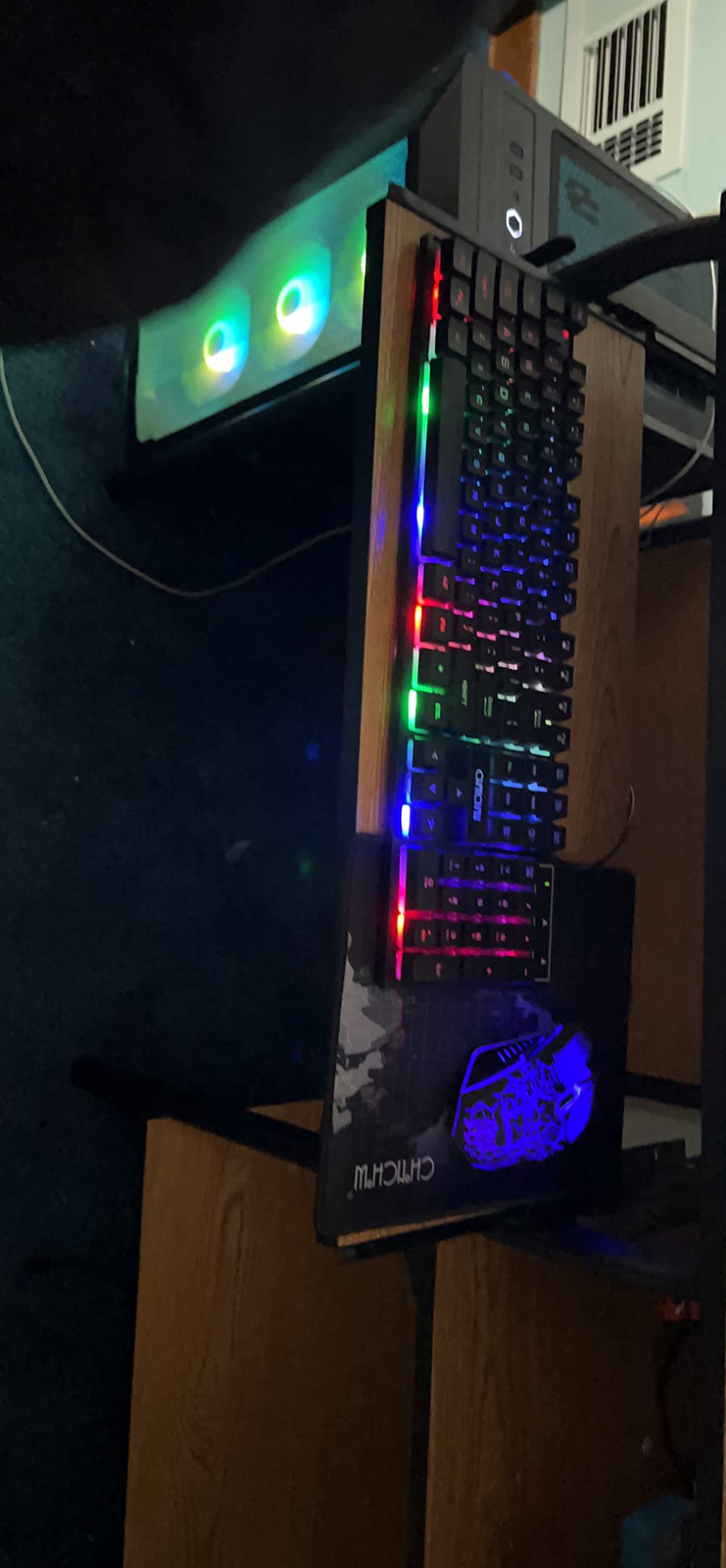 Gaming LED Keyboard Mouse Headset and Mousepad Bundle,Wired Rainbow customer photo 2