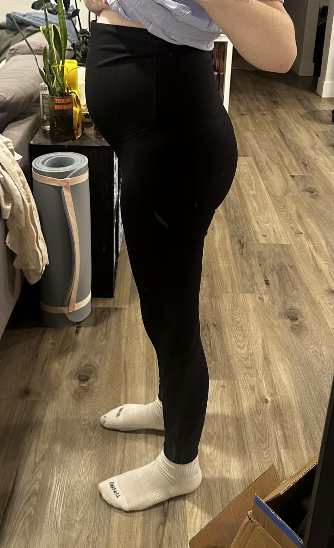 POSHDIVAH Maternity Leggings for Women Pregnancy Yoga Pants customer photo 1