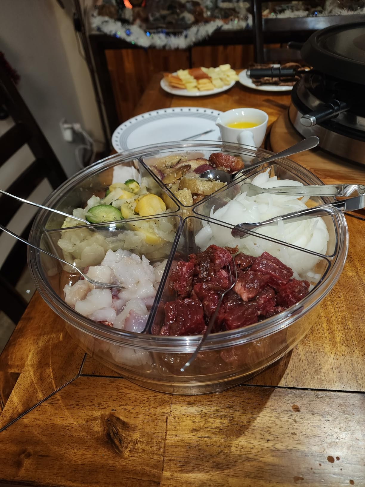 GIVENEU 2-in-1 Fondue Pot & Raclette Grill Set, 8 Person, 1500W, 600ml customer photo 1
